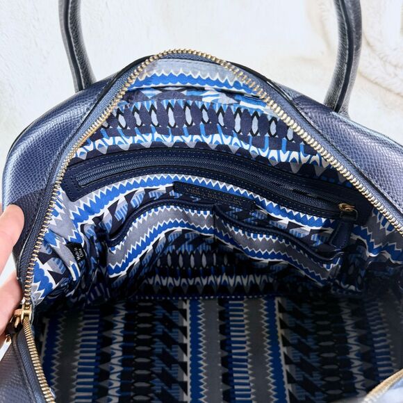 Vera Bradley Bowled Over convertible satchel navy blue black leather - Picture 8 of 10